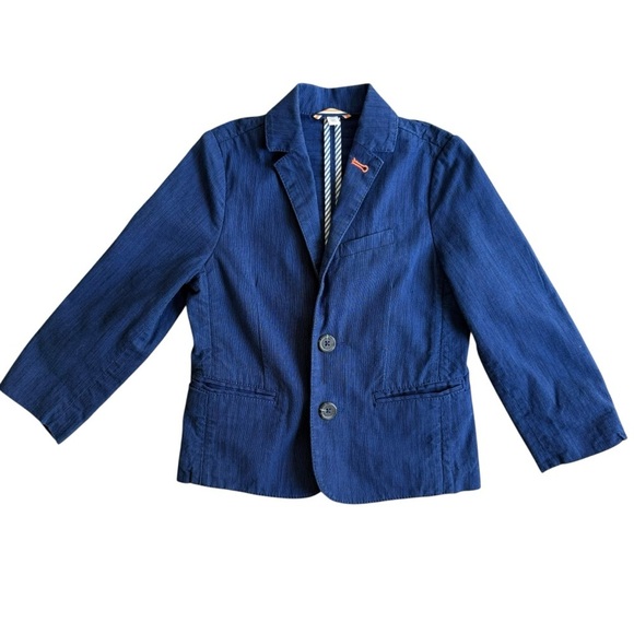 Boden (Mini Boden) Little Boy's Size 3-4 100% Cotton Blue Blazer Jacket - Picture 2 of 11